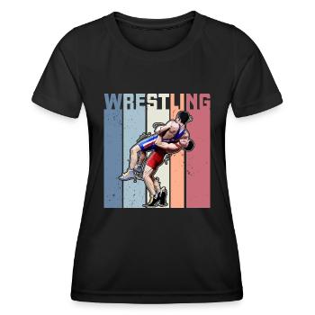 Kampfsport Sport Wrestler Ringen Wrestling - Frauen Funktions-T-Shirt - Schwarz - Vorne - AI Model Female 172 light (172cm)