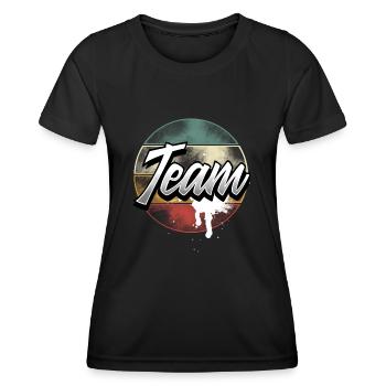 Équipe - T-shirt sport Femme - noir - Devant - AI Model Female 172 light (172cm)