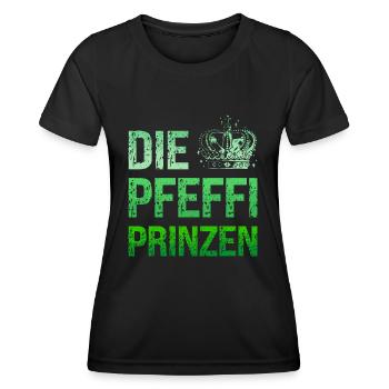 Die Pfeffi Prinzen Pfeffi Pfefferminz Likör JGA - Frauen Funktions-T-Shirt - Schwarz - Vorne - AI Model Female 172 light (172cm)