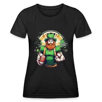 St. Patrick’s Day Shamrock Football américain - T-shirt sport Femme - noir - Devant - AI Model Female 172 light (172cm)