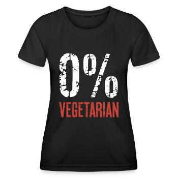 0% Vegetarian 9 - Frauen Funktions-T-Shirt - Schwarz - Vorne - AI Model Female 172 light (172cm)