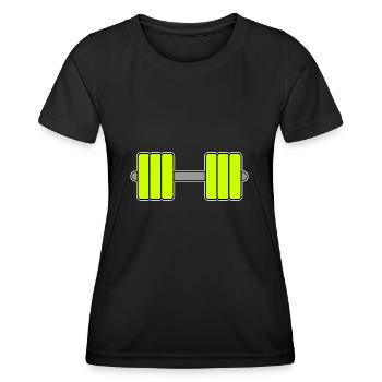 Dumbbell Yellow - Women's Functional T-Shirt - black - Front - AI Model Female 172 light (172cm)