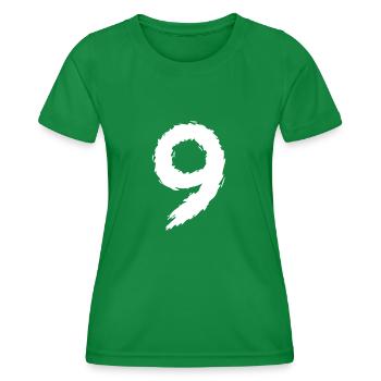 Number 9 - Women's Functional T-Shirt - kelly green - Front - AI Model Female 172 dark (172cm)