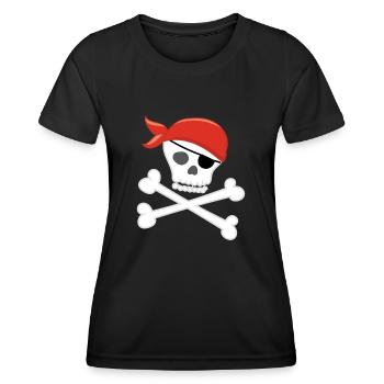 PIRATE - T-shirt sport Femme - noir - Devant - AI Model Female 172 light (172cm)