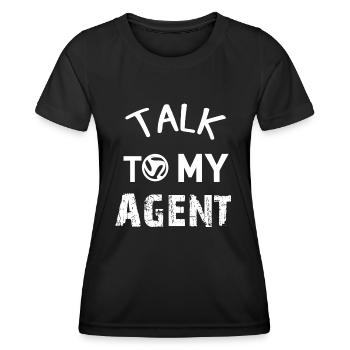 Sprich mit meinem Agenten - Frauen Funktions-T-Shirt - Schwarz - Vorne - AI Model Female 172 light (172cm)