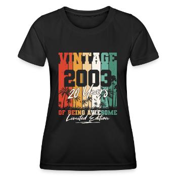 Born 2003 20 years birthday - Women's Functional T-Shirt - black - Front - AI Model Female 172 light (172cm)
