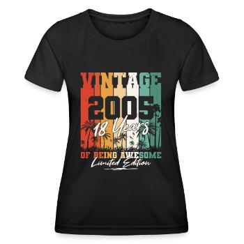 Né en 2005 18 ans anniversaire - T-shirt sport Femme - noir - Devant - AI Model Female 172 light (172cm)