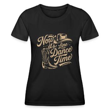 Line Dance Time Zeit zum Tanzen Linedance - Frauen Funktions-T-Shirt - Schwarz - Vorne - AI Model Female 172 light (172cm)