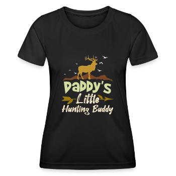 Daddy's Little Hunting Buddy Huntsman Hunter - Women's Functional T-Shirt - black - Front - AI Model Female 172 light (172cm)