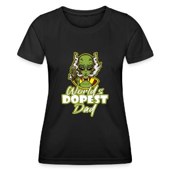 World's Dopest Dad - Frauen Funktions-T-Shirt - Schwarz - Vorne - AI Model Female 172 light (172cm)