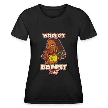 World's Dopest Dad - Frauen Funktions-T-Shirt - Schwarz - Vorne - AI Model Female 172 light (172cm)