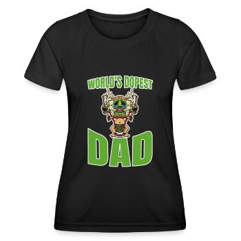 World's Dopest Dad - Frauen Funktions-T-Shirt - Schwarz - Vorne - AI Model Female 172 light (172cm)