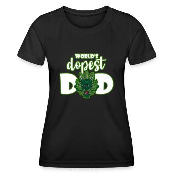 World's Dopest Dad - Frauen Funktions-T-Shirt - Schwarz - Vorne - AI Model Female 172 light (172cm)