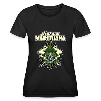 Hakuna Marijuana Drôle De Weed Fumer Pothead THC - T-shirt sport Femme - noir - Devant - AI Model Female 172 light (172cm)