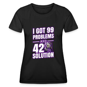 J’ai eu 99 problèmes et 420 solutions Cannabis Weed - T-shirt sport Femme - noir - Devant - AI Model Female 172 light (172cm)