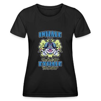 Inhale The Good Shit Exhale The Bullshit 420 Weed - Frauen Funktions-T-Shirt - Schwarz - Vorne - AI Model Female 172 light (172cm)