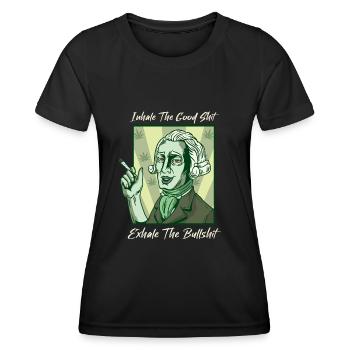 Inhaler la bonne merde expirer la connerie 420 Weed - T-shirt sport Femme - noir - Devant - AI Model Female 172 light (172cm)