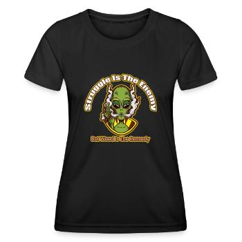 La lutte est l’ennemi, mais l’herbe est le remède - T-shirt sport Femme - noir - Devant - AI Model Female 172 light (172cm)