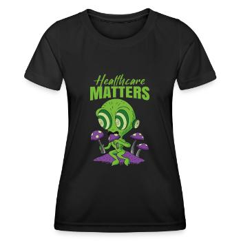Healthcare Matters Cannabis Lover THC Medical Weed - Women's Functional T-Shirt - black - Front - AI Model Female 172 light (172cm)