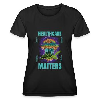 Healthcare Matters Cannabis Lover THC Medical Weed - Frauen Funktions-T-Shirt - Schwarz - Vorne - AI Model Female 172 light (172cm)