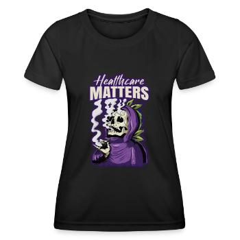 Healthcare Matters Cannabis Lover THC Medical Weed - Women's Functional T-Shirt - black - Front - AI Model Female 172 light (172cm)