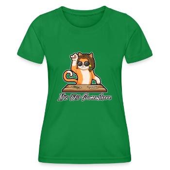 It's 420 Somewhere Cannabis Weed Smoking THC Ganja - Women's Functional T-Shirt - kelly green - Front - AI Model Female 172 dark (172cm)