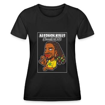 Alcohol Kills Cannabis Chills Weed Smoking Pothead - Frauen Funktions-T-Shirt - Schwarz - Vorne - AI Model Female 172 light (172cm)