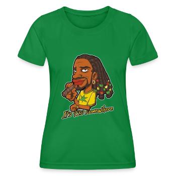 It's 420 Somewhere Cannabis Weed Smoking THC Ganja - Women's Functional T-Shirt - kelly green - Front - AI Model Female 172 dark (172cm)
