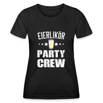 Eierlikör Party Crew Saufen Party - Frauen Funktions-T-Shirt - Schwarz - Vorne - AI Model Female 172 light (172cm)