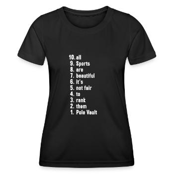 Drôles d’athlètes disant Cadeau de saut à la perche - T-shirt sport Femme - noir - Devant - AI Model Female 172 light (172cm)