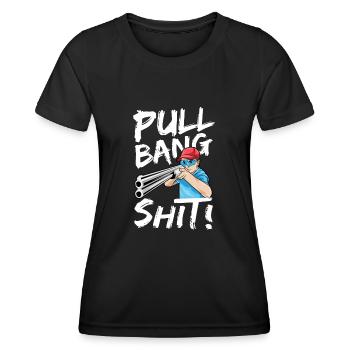 Pull Bang Shit Clay Pigeon Shooting Sport Shooting - T-shirt sport Femme - noir - Devant - AI Model Female 172 light (172cm)