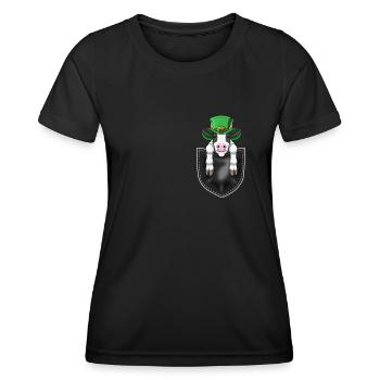 Lustiges Kühe St. Patricks Day Party Geschenk - Frauen Funktions-T-Shirt - Schwarz - Vorne - AI Model Female 172 light (172cm)