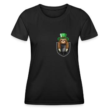 Drôle de paresseux Cadeau de fête de la Saint-Patrick - T-shirt sport Femme - noir - Devant - AI Model Female 172 light (172cm)