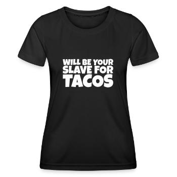 Adulte Humour Ironique Perv Taco Lover Cadeau - T-shirt sport Femme - noir - Devant - AI Model Female 172 light (172cm)