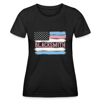 US Pride Smith Metal Work Gift Idea - Frauen Funktions-T-Shirt - Schwarz - Vorne - AI Model Female 172 light (172cm)