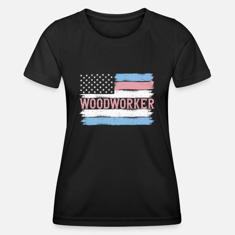 US Pride Lumberjack Carpentry Gift Idea - Women's Functional T-Shirt - black