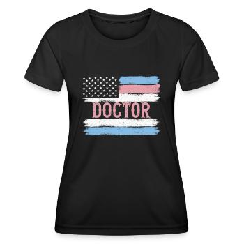 US Pride Médecin Médecin Doc Idée cadeau - T-shirt sport Femme - noir - Devant - AI Model Female 172 light (172cm)