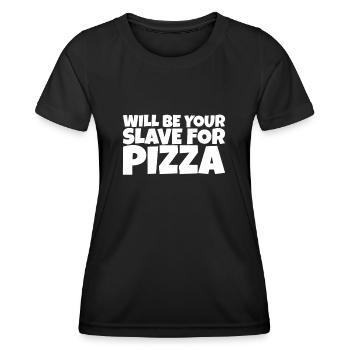 Adulte Humour Ironique Perv Pizza Lover Cadeau - T-shirt sport Femme - noir - Devant - AI Model Female 172 light (172cm)