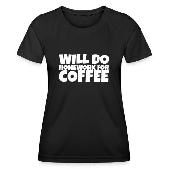 Funny School Pupil Coffee Lover Gift - Women's Functional T-Shirt - black - Front - AI Model Female 172 light (172cm)