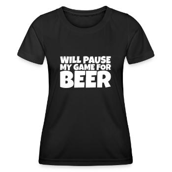 Gamer Gaming Nerd Beer Lover Gift - Frauen Funktions-T-Shirt - Schwarz - Vorne - AI Model Female 172 light (172cm)