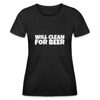 Cleaner Janitor Housekeeper Beer Lover Gift - Women's Functional T-Shirt - black - Front - AI Model Female 172 light (172cm)