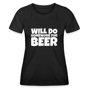 Funny School Pupil Beer Lover Gift - Women's Functional T-Shirt - black - Front - AI Model Female 172 light (172cm)