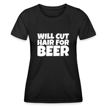 Coiffeur Barbier Coiffeur Beer Lover Gift - T-shirt sport Femme - noir - Devant - AI Model Female 172 light (172cm)