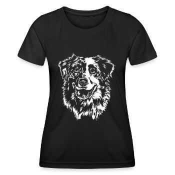 AUSTRALIAN SHEPHERD Wilsigns Dog Dog Gift - Women's Functional T-Shirt - black - Front - AI Model Female 172 light (172cm)