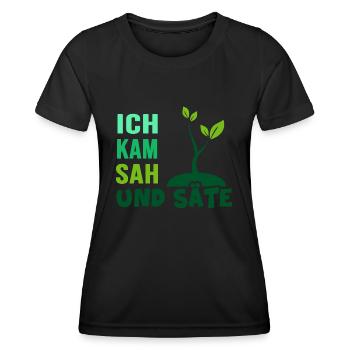 Garten Aussaat Pflanzen Gärtner Gartenarbeit - Frauen Funktions-T-Shirt - Schwarz - Vorne - AI Model Female 172 light (172cm)
