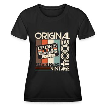 Original 2004 Vintage Vintage rétro jour de naissance - T-shirt sport Femme - noir - Devant - AI Model Female 172 light (172cm)