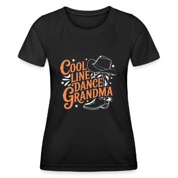 Cool Line Dance Granny - Women's Functional T-Shirt - black - Front - AI Model Female 172 light (172cm)