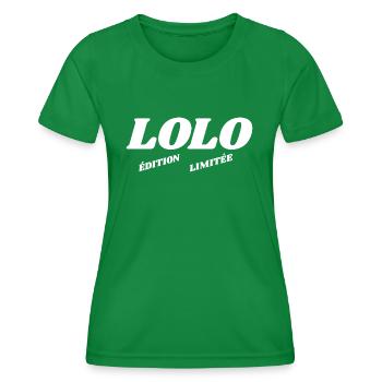 Lolo - édition limitée - T-shirt sport Femme - vert - Devant - AI Model Female 172 dark (172cm)