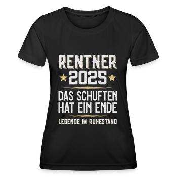LEGENDE IM RUHESTAND 2025 RENTNER 2025 - Frauen Funktions-T-Shirt - Schwarz - Vorne - AI Model Female 172 light (172cm)