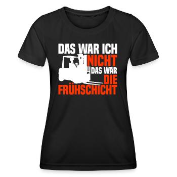 Gabelstaplerfahrer Gabelstapler Staplerfahrer - Frauen Funktions-T-Shirt - Schwarz - Vorne - AI Model Female 172 light (172cm)